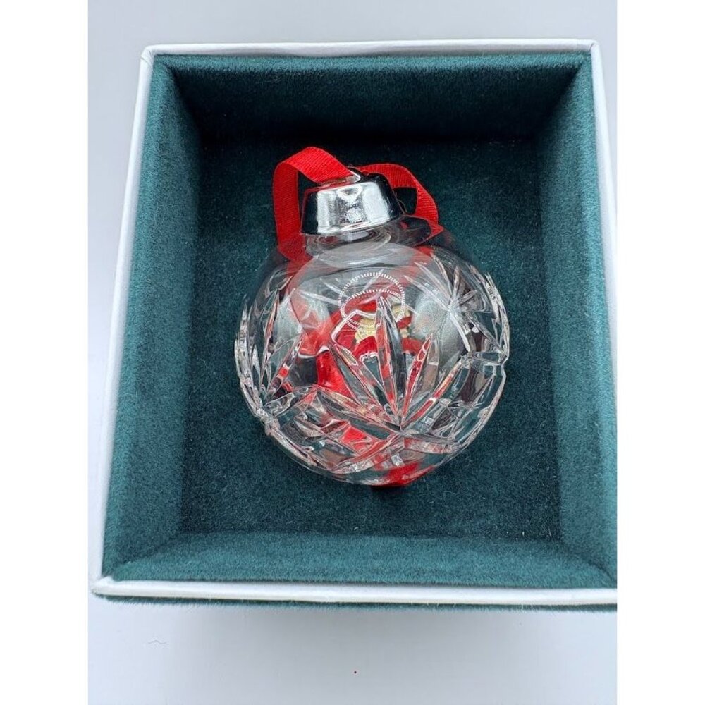 Hand-Cut Czech Crystal Christmas Ornament With Red Ribbon - Picture 2 of 11